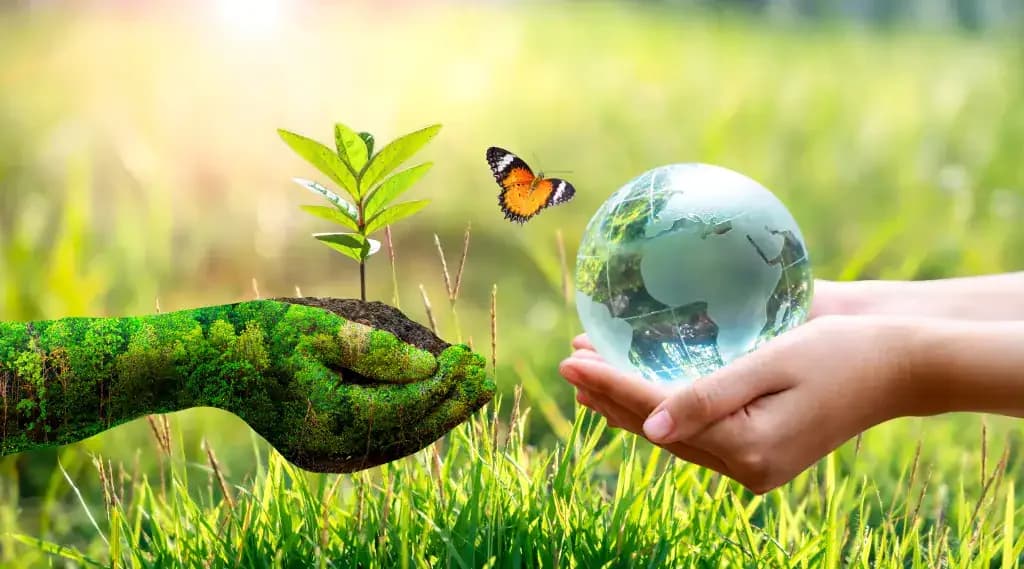 Adult and child hands holding a growing plant together, symbolizing a legacy passed down with care.
